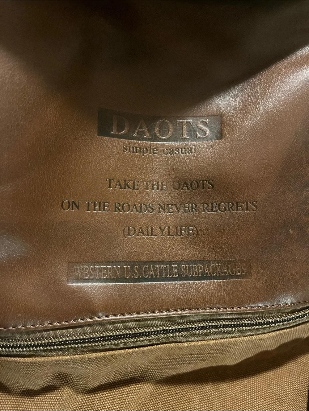 NWT Men's Brown Canvas Leather Messenger Bag - Backpack Shoulder strap Satchel